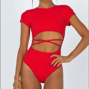 Nicola Bodysuit Red from Princess Polly